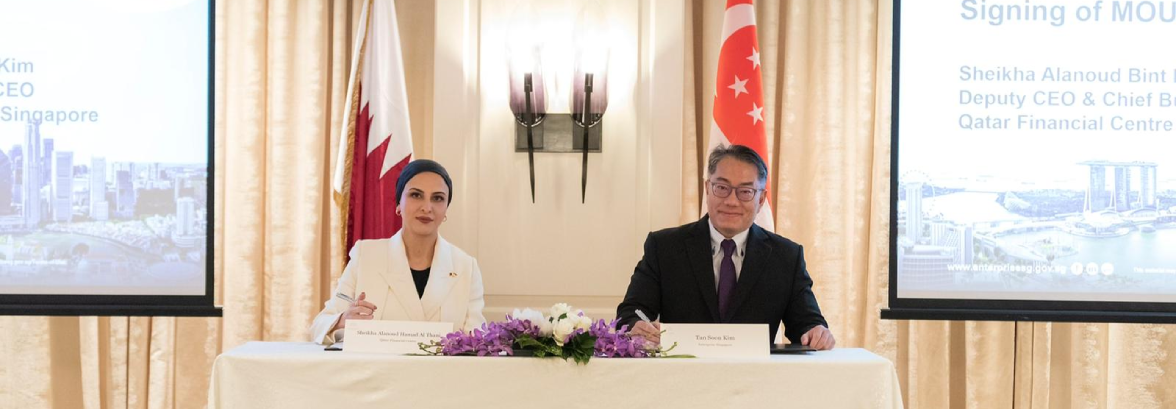 Sheikha Alanoud Bint Hamad Al-Thani, Deputy CEO and Chief Business Officer, QFC, and Tan Soon Kim, Assistant CEO, Enterprise Sin (1)